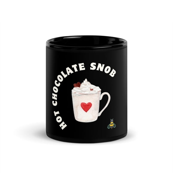 Hot Chocolate Snob II Black Glossy Mug