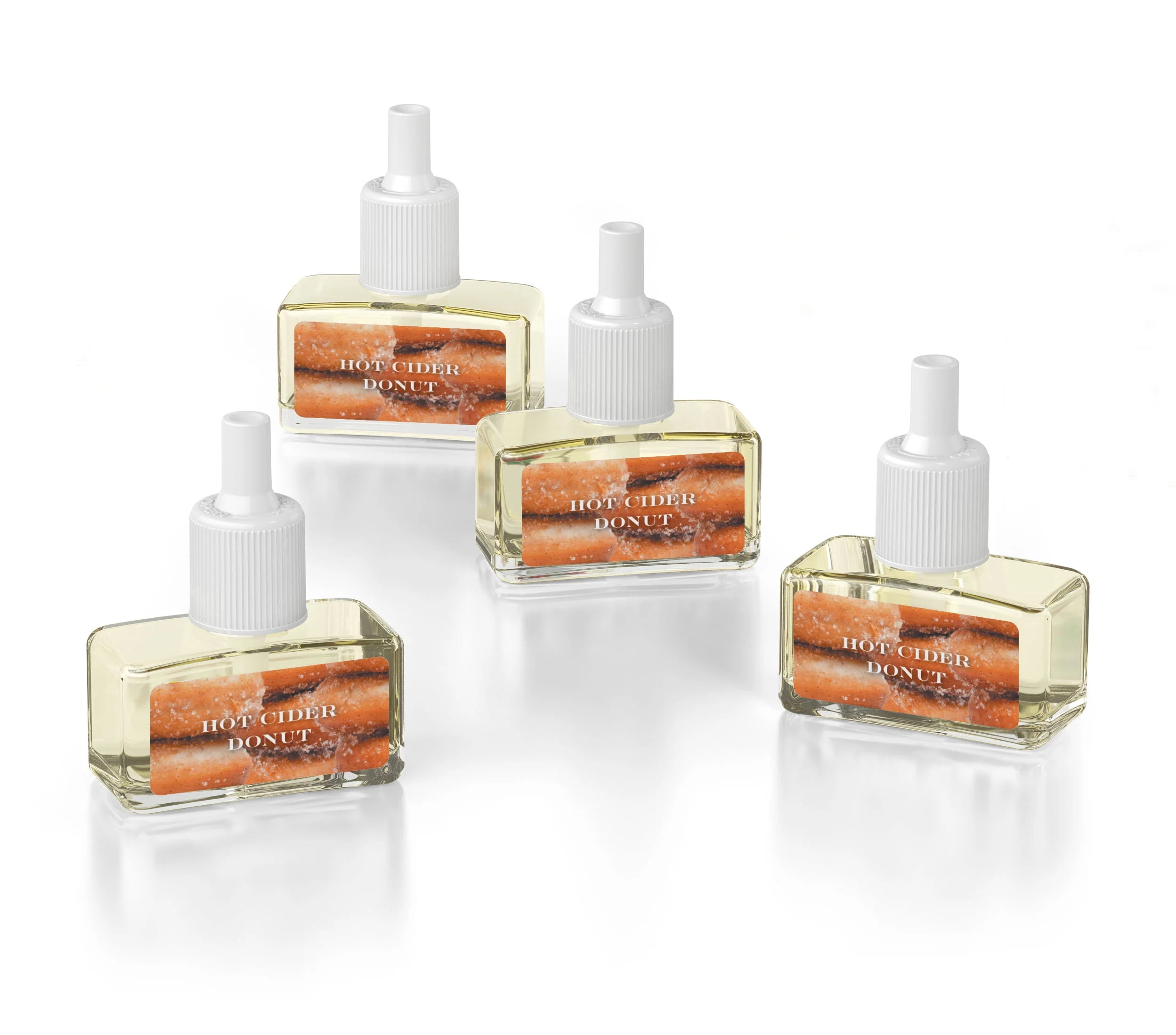 HomeWorx by Slatkin & Co Hot Cider Donut Fragrance, Apple Scented Set of 4 Diffuser Oil Refills