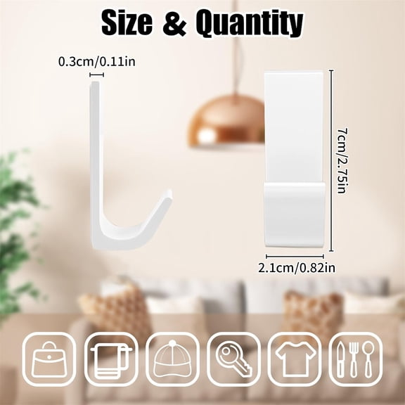 Hot Clearance！ZZYuan Hooks Extra Strong Wall Hooks Adhesive Metal Adhesive Hooks Bathroom Hooks Adhesive White Hooks No Drilling Clothes Hooks Adhesive Can Hold 46 Kg ,Home Kitchen Decor