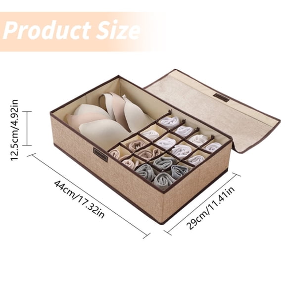 Hot Clearance!ZZYuan Underwear Storage Box Fabric Student Dormitory Underwear and Socks Organization Box Home Drawer Compartments Storage Box Foldable ,Home Kitchen Decor