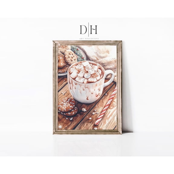 Hot Cocoa Art Poster Dessert Decor, Unframed Poster Size 24x36