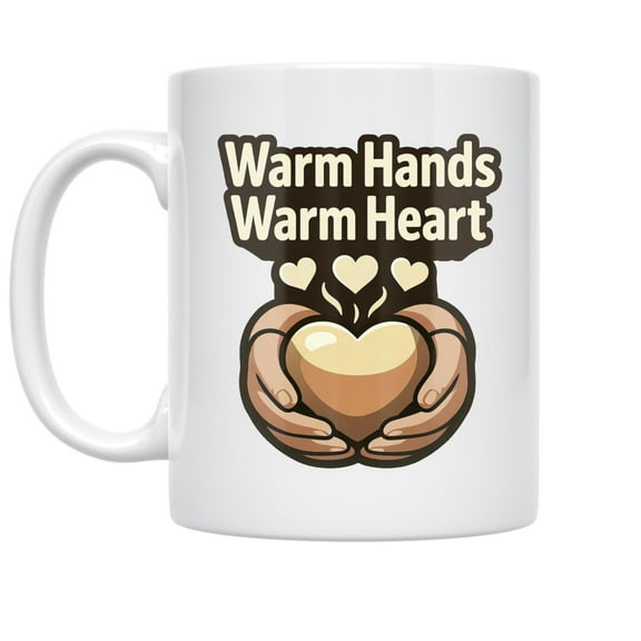 Hot Cocoa Comfort 11 oz Coffee Mug - Winter Heart Steam Design White Ceramic