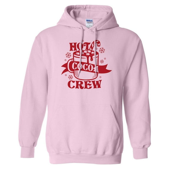 Hot Cocoa Crew Hoodie Sweatshirt Unisex Large Pink