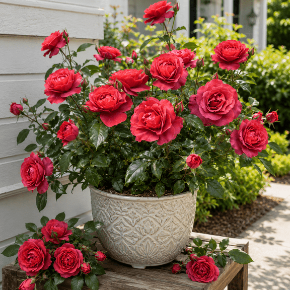 Hot Cocoa Floribunda Rose Live Plant 5-8 Inch Tall, Orange Rose Bush Starter, Fragrant Flowering Rose for Garden, Beds, Borders & Outdoor Planting