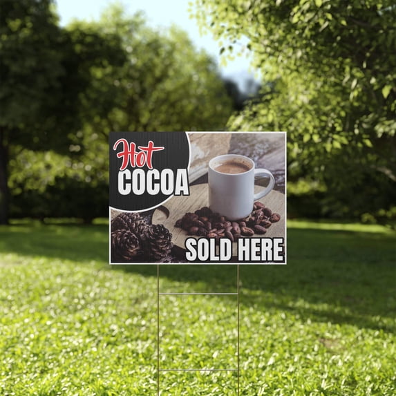 Hot Cocoa, Hot Chocolate Yard Sign, 18x12, 24x18, 36x24, H-Stake Included, v2