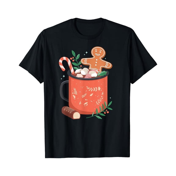 Hot Cocoa Mug Gingerbread Cookie Krismast T-Shirt