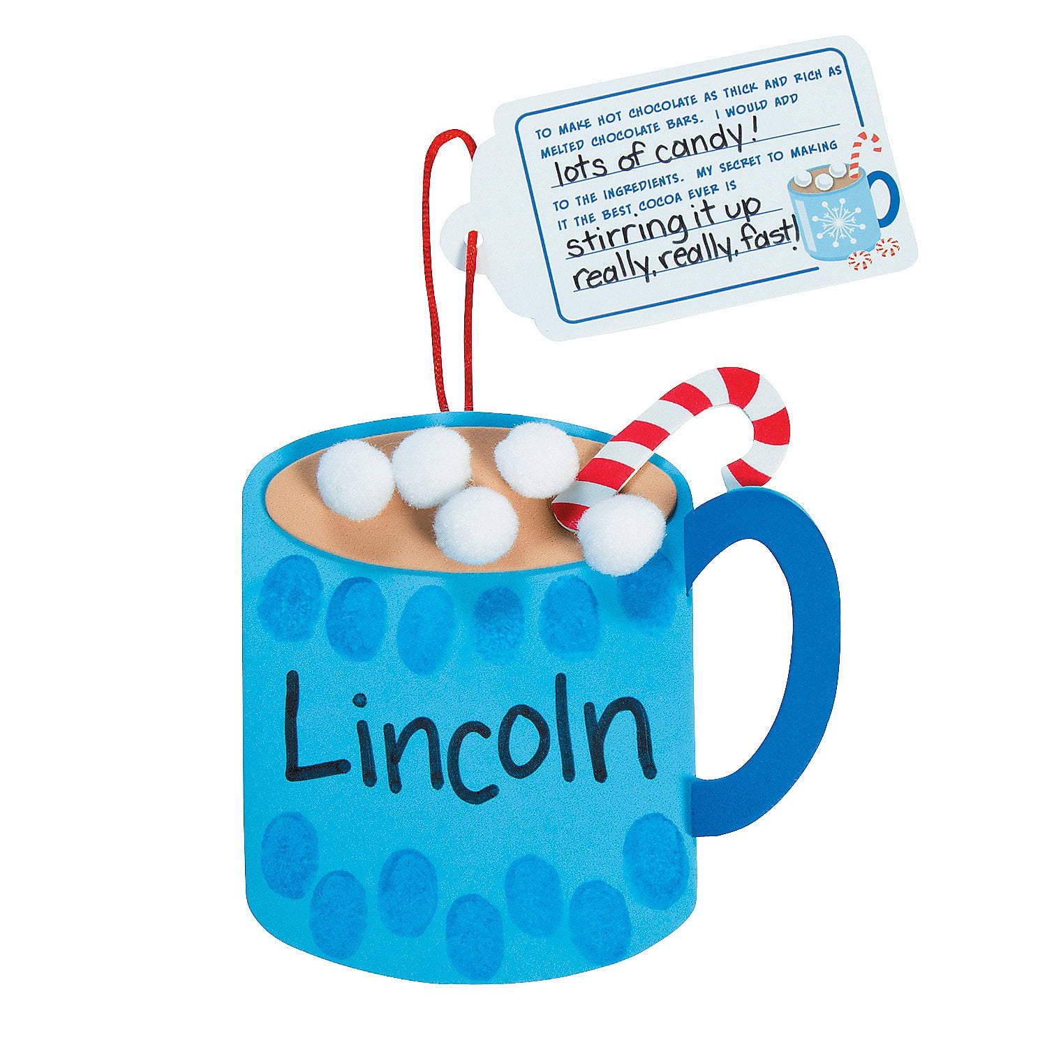 Hot Cocoa Thumbprint Ornament Craft Kit- Craft Kits - 12 Pieces ...