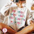 thumbnail image 1 of Hot Cocoa Twinkling Lights Christmas Movies Sweatshirt, Retro Holiday Tree Pullover, Tis the Season Christmas Vibes Sweater for Women, 1 of 5