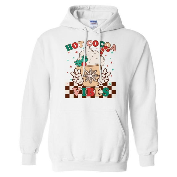 Hot Cocoa Vibes Hoodie Sweatshirt Unisex 3X-Large White