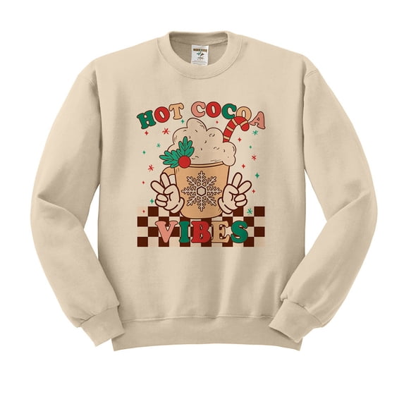 Hot Cocoa Vibes Sweatshirt Unisex Large Sand