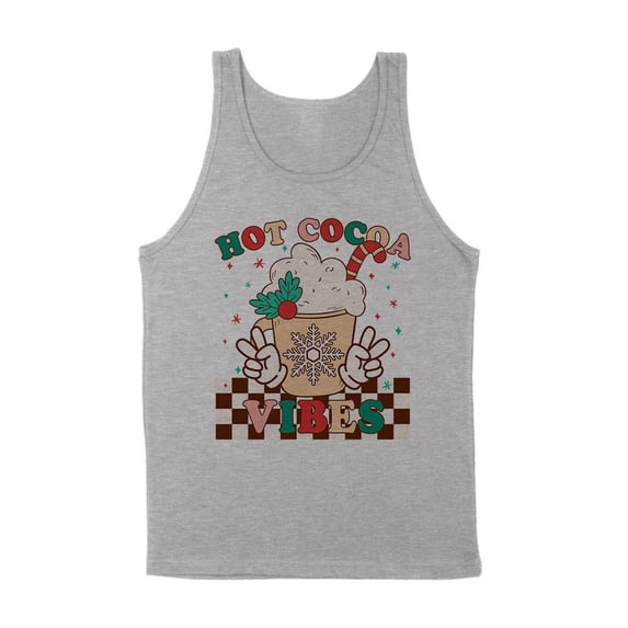 Hot Cocoa Vibes Tank Top Unisex Small Grey