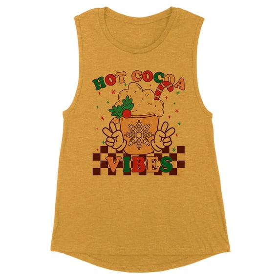 Hot Cocoa Vibes Women's Muscle Tank 2X-Large Antique Gold