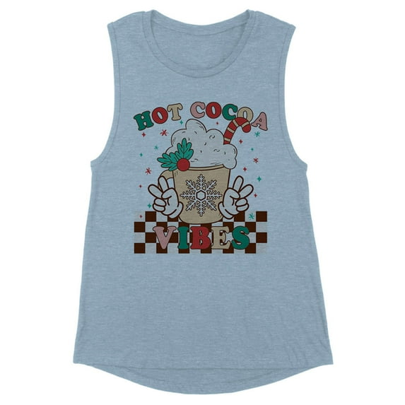Hot Cocoa Vibes Women's Muscle Tank Medium Stonewash Denim