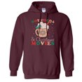 thumbnail image 1 of Hot Cocoa and Christmas Movies Hoodie Sweatshirt Unisex 2X-Large Maroon, 1 of 5