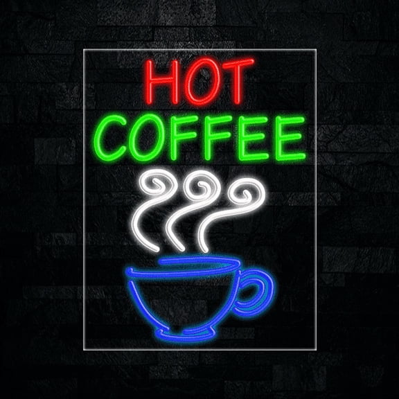 Hot Coffee LED Neon Sign #31732 Made in USA