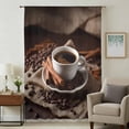 thumbnail image 1 of Hot Coffee Sheer Curtains 45" Long for Bedroom, Cinnamon Cafe Beans Latte Cup Rustic Vintage Light Filtering Privacy Drapes, Breathable Semi Sheer Short Window Treatment for Kitchen Cafe Bathroom, 1 of 9