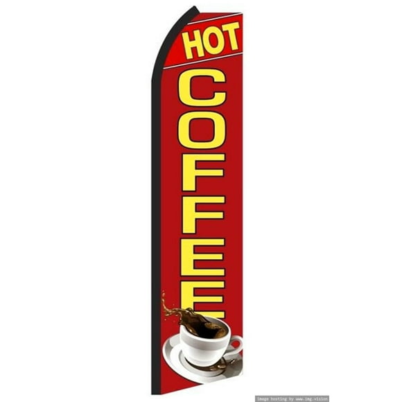 Hot Coffee Swooper flag Without Pole Advertisement /Business Flags | Feather Flag |
