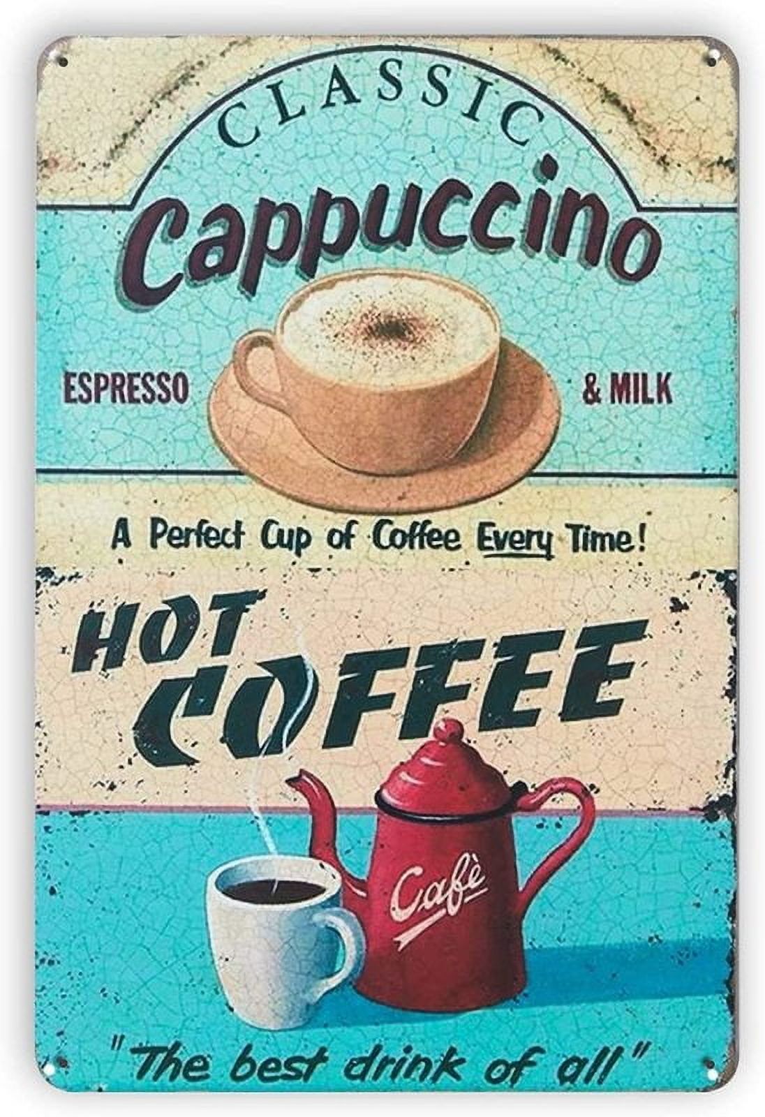 Hot Coffee Vintage Metal Tin Signs Retro Wall Art Decor Posters Fun ...