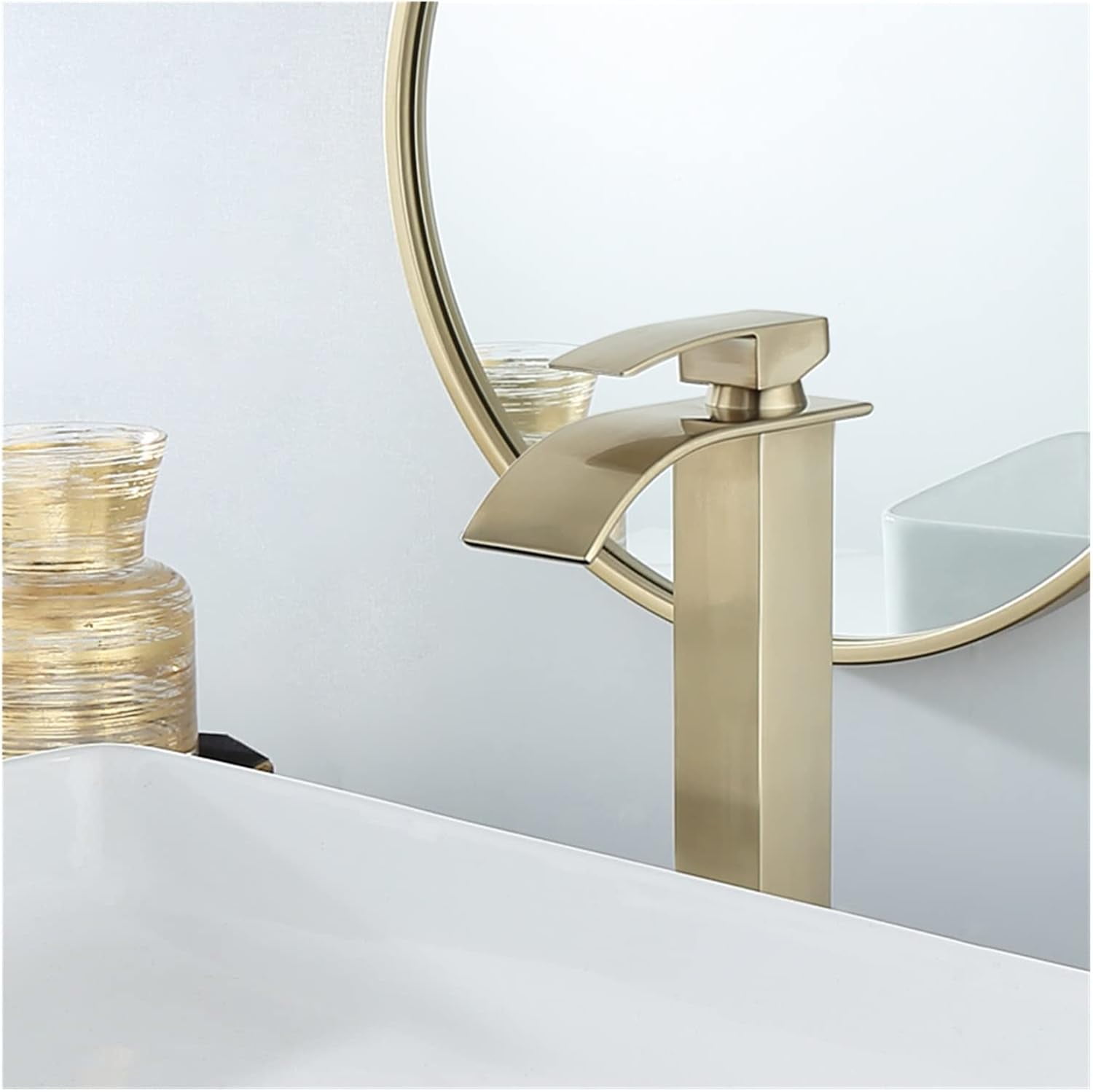 Hot Cold Basin Faucet Waterfall Bathroom Vanity Sink Faucet Single