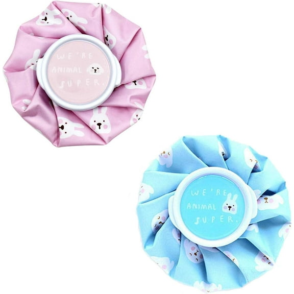 Hot and Cold Reusable Ice Bag for Sport Injuries, Ice Packs for Women Pain Relief 6" Mini Hot Cold Therapy for Head Shoulder Back Knee, Cold Pack of 2 (Blue+Pink)