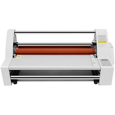 Hot Cold Roll Laminator, Single & Dual Sided Thermal Laminator, Digital Display, Electronic Temperature Control, Adjustable Tension Knobs, Fits Cross-Patterned Films$$Office