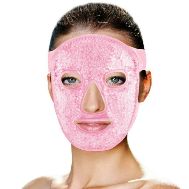 Hot and Cold Therapy Gel Bead Full Facial Mask by FOMI Care Ice Face