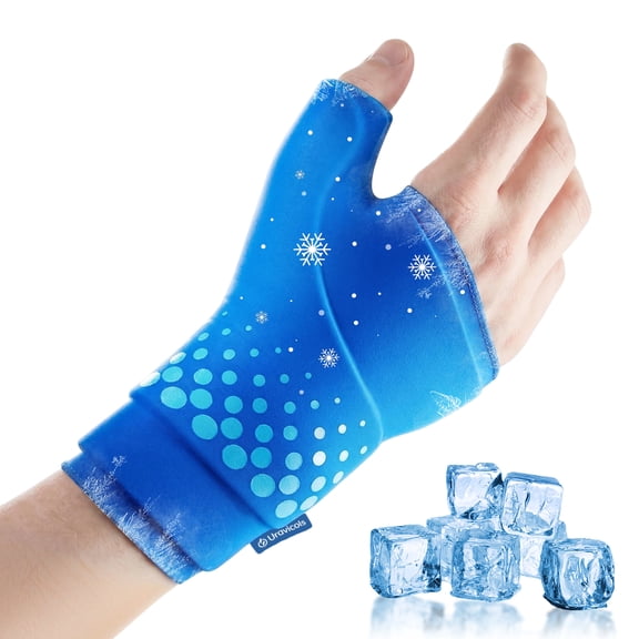 Hot Cold Therapy Wrap for Wrist and Thumb, Reusable Gel Ice Pack Hand Glove for Swelling Recovery, Comfortable Support for Men Women