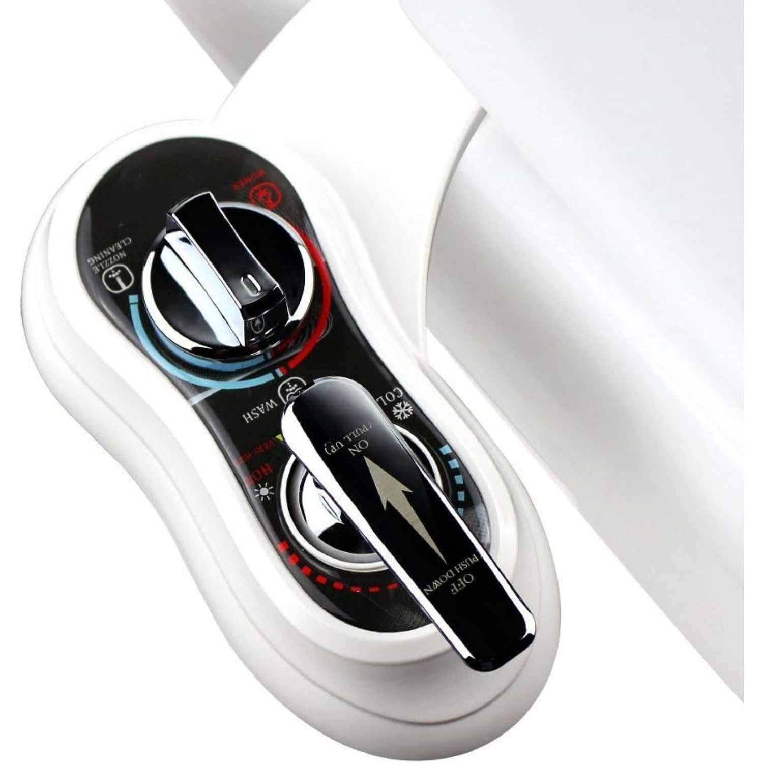 Hot and Cold Water Bidet Attachment for Toilet Seat - Dual nozzle - Rear and Feminine Wash- Selfcleaning- Adjustable Water Pressure Non-Electric Bidet Toilet Seat Attachment