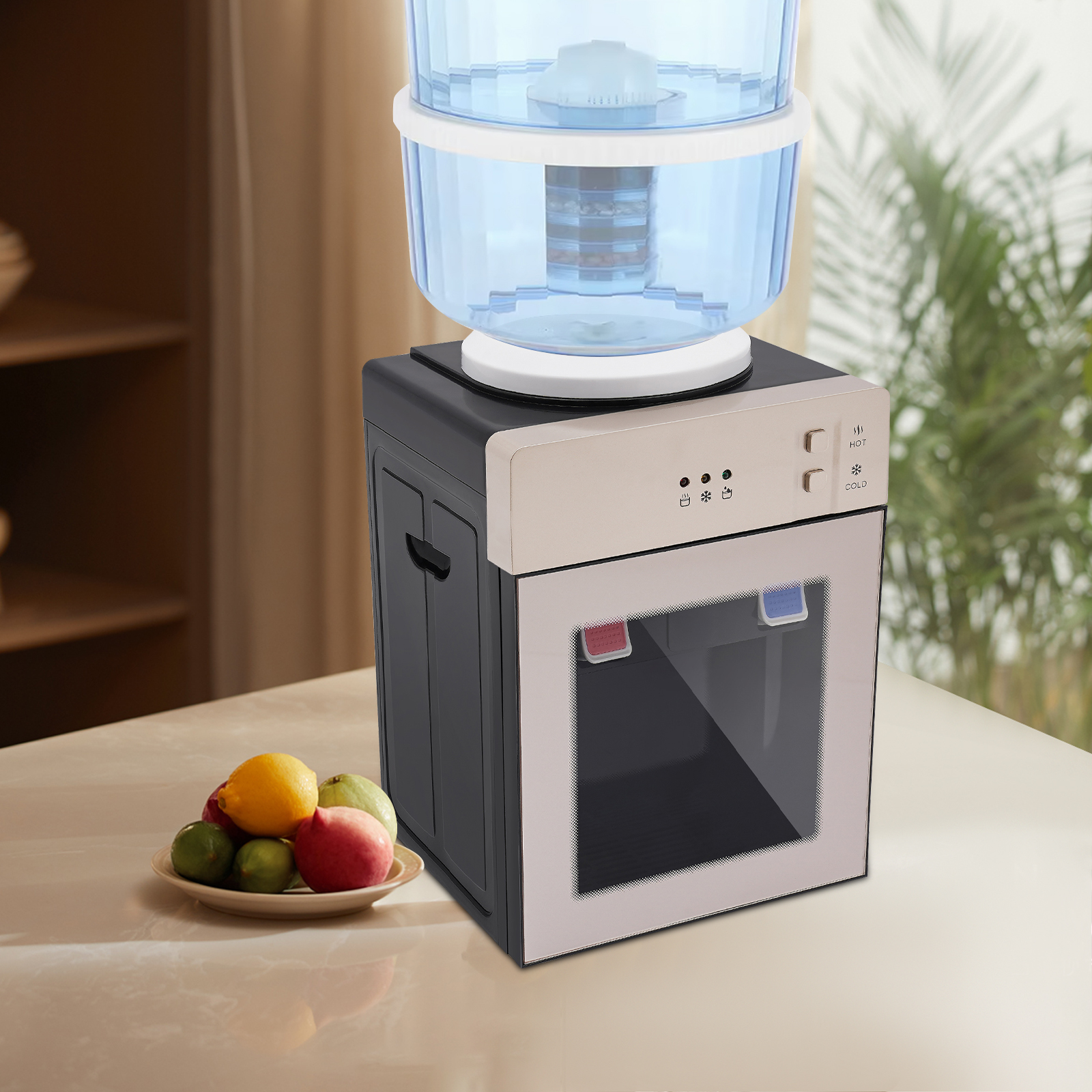Hot & Cold Water Cooler Dispenser – 3-5 Gallon Capacity, Champagne Gold, Food-Grade, Detachable for Easy Cleaning