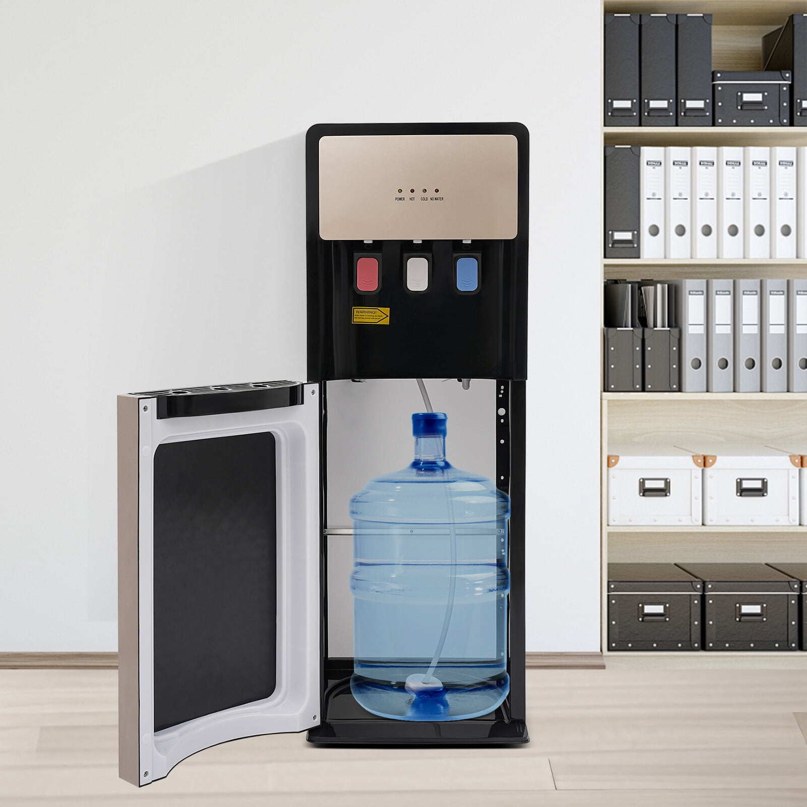 Hot/Cold Water Dispensers，Bottom Loading Electric Water Cooler/Heat Dispensers Capacity 0.53 to 1.32 Gallon,with Anti-Scalding Design for Home,Office, Living Room (Champagne Gold)