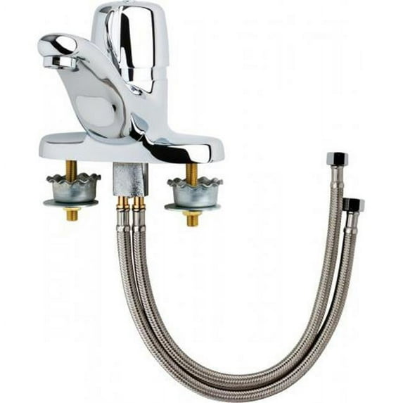 Hot & Cold Water Metering Mixing Sink Faucet, Polished Chrome