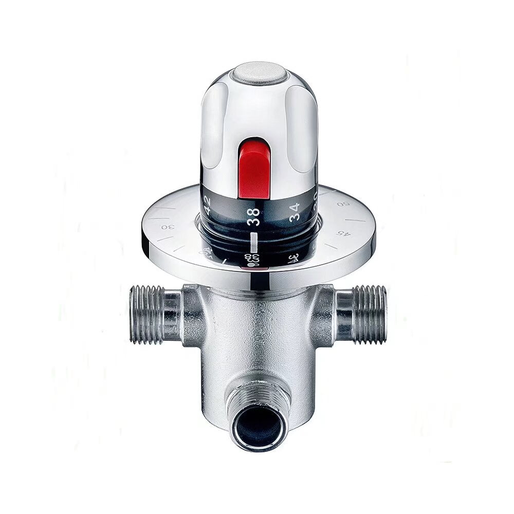 Hot Cold Water Mixer Valve Solid Brass Thermostatic Mixing Valve Fixed