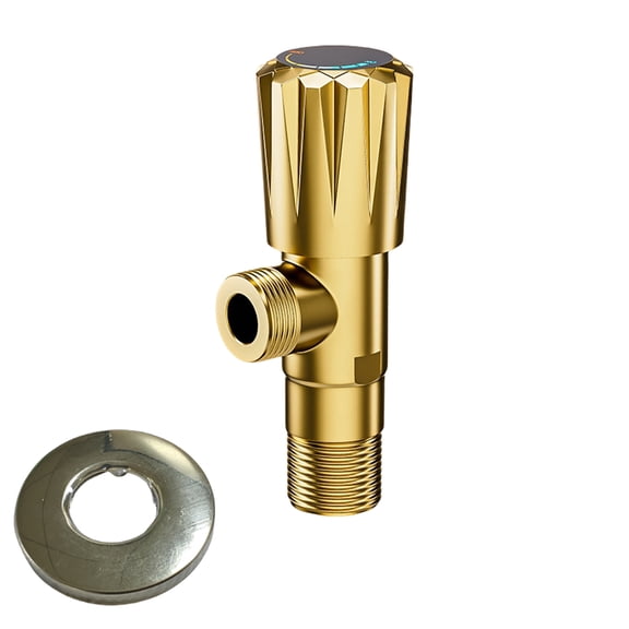 Hot/Cold Water Stop Valves Brass 1/2inch Turn Angle Stop Valves Brass Plumbing Fitting for Hot/Cold Water Systems