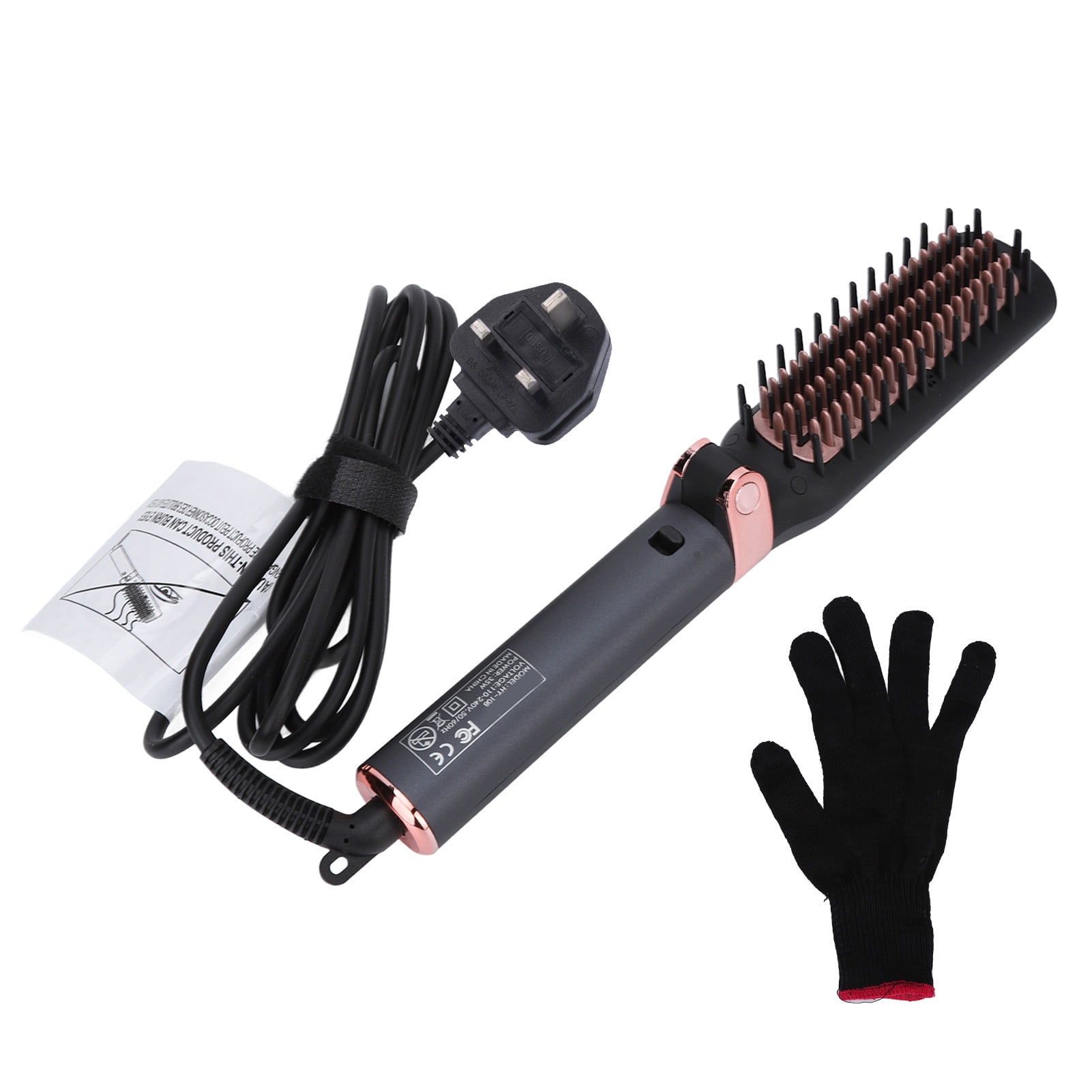 Hot Comb Electric Folding Design Ergonomic Handle Curls Straight Hair