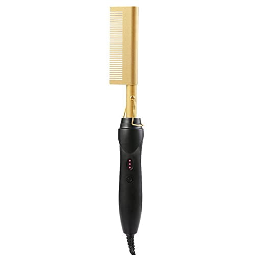 Hot Comb Electric Straight Hair Curler and Straightener,Curling Iron with US Plug