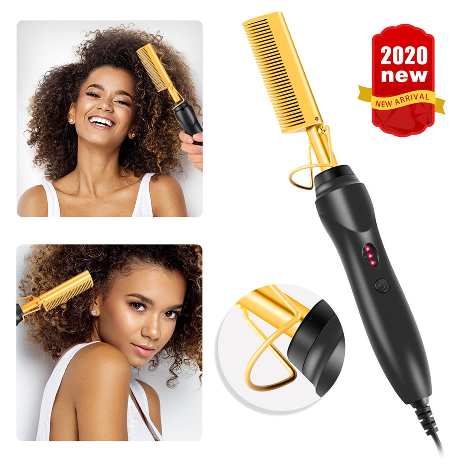 Hot Comb Wet Dry Hair Use Hair Curling Iron Straightener Eco Friendly Electric Pencil for Women Hair Electric Curlers for Hair Rotating Hair Dryer Brush in One Straighten Comb Curling Irons for Fine