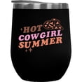 thumbnail image 1 of Hot Cowgirl Summer feat. a Cowboy Hat Art Merch Gift, Black 12oz Wine Tumbler, 1 of 1