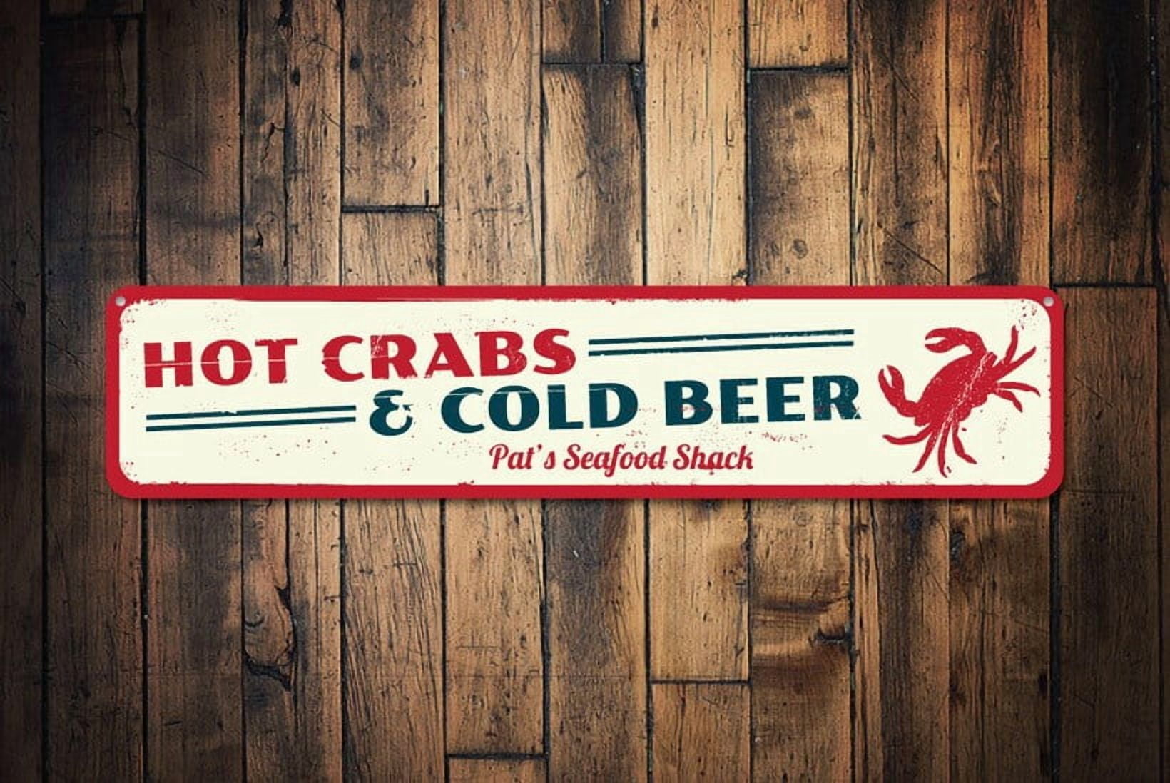 Hot Crabs & Cold Beer Sign Seafood Shack Sign Beach Restaurant Name ...