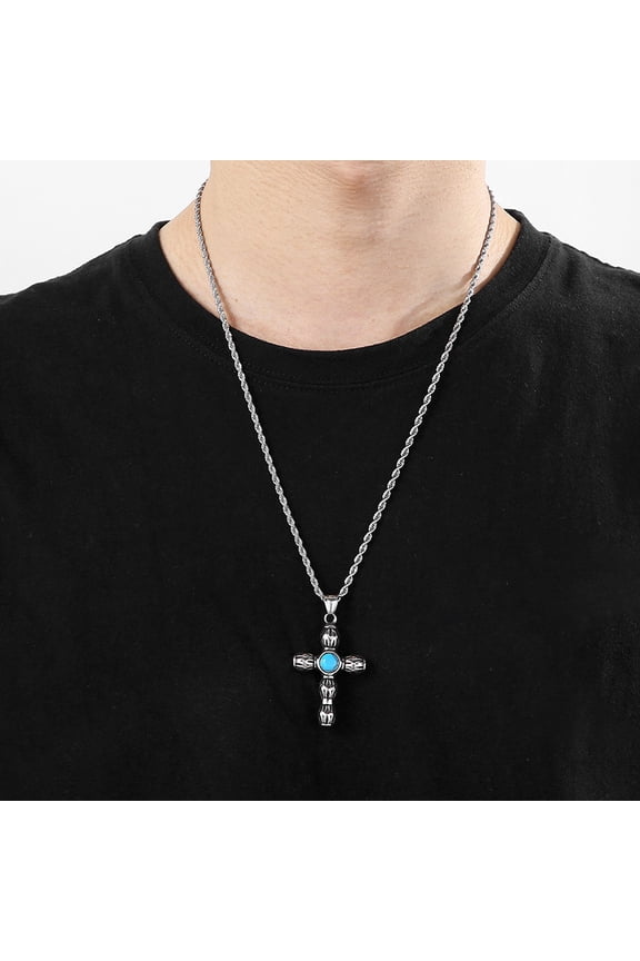 Hot Cross 14K White Gold Necklaces Pendants Anime Cosplay Necklace Women Men Jewelry Collier Femme