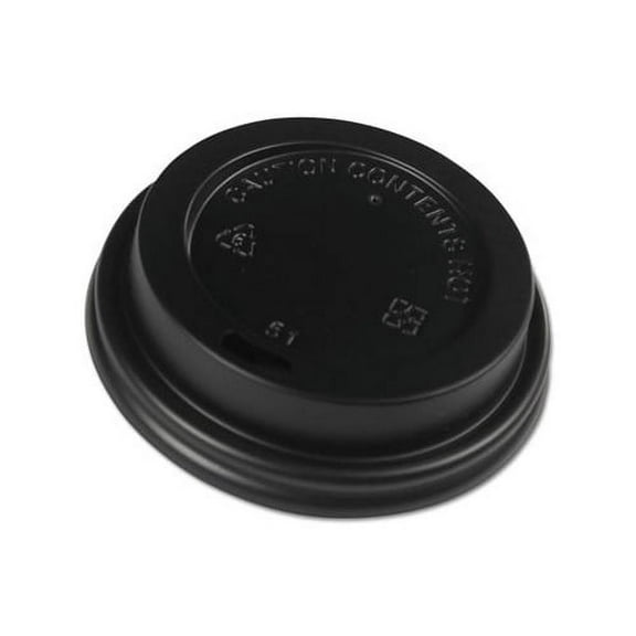 Hot Cup Lids Fits 8 oz Hot Cups, Black, 1000/Carton