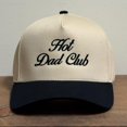 thumbnail image 1 of Hot Dad Club Trucker Hat, Funny Embroidered Baseball Cap with Black Brim, Adjustable Snapback Hat, Perfect Gift for Fathers and Stylish Casual Outfit Accessory, 1 of 4