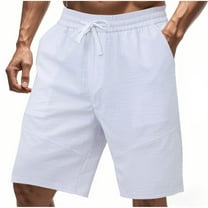 Hot Days, Bold Styles YLSDY Men's Shorts Elastic Waist Drawstring Summer Beach Short Casual Fashion Sports Breathable Lightweight Shorts Pocket White XXL