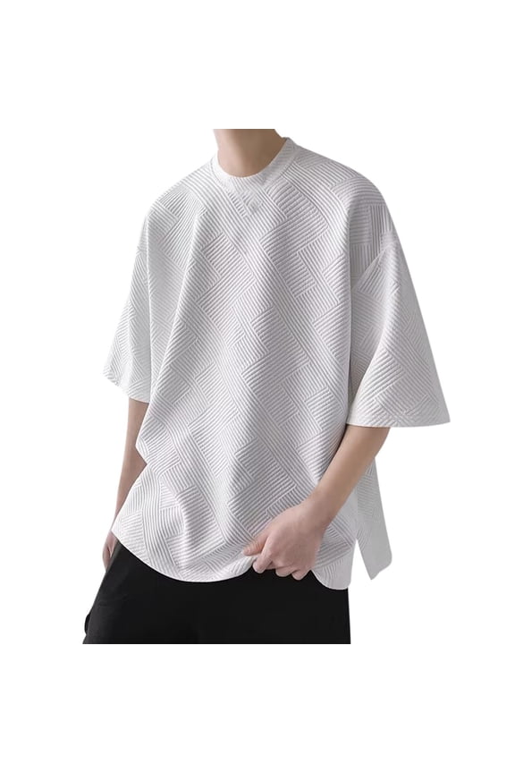 Hot Days, Bold Styles YLSDY Men's T-Shirts Casual Short-Sleeved Streetwear Hip Hop Tees Shirts Unisex Loose Fit Fashion Tee Clothes 2025 White M