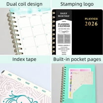 Hot Deal!2026 Planner Weekly & Monthly Calendar, Smooth Writing Paper, Goal & Contact Pages, Lay-Flat Hardcover Notebook