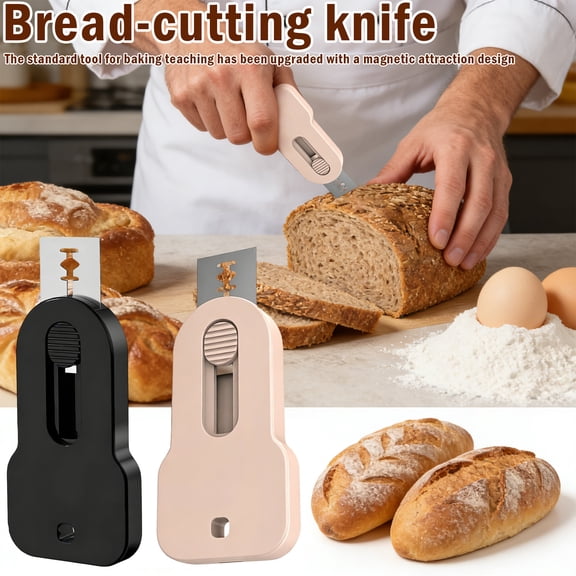 Hot Deal! Bread Lame Sourdough Scoring Tool with Magnetic Storage, Premium Dough Slashing Knife with 5 Replaceable Blades for Home Baking Black