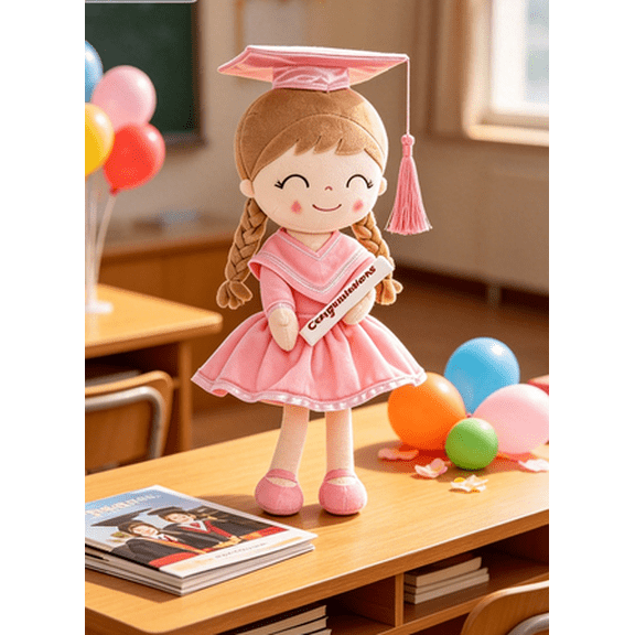 Hot Deal! Graduation Girl Doll - Class of 2026 Plush Toy with Graduation Cap & Gown, Soft Scholar Keepsake, Perfect Congratulatory Gift for Graduation Pink 1PC