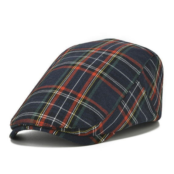 Hot Deal! Kilaqueen Cotton Newsboy Cap for Men Women Plaid Printed Comfy Adjustable Beret Outdoors Hunting Driving Ivy Hat