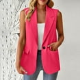 thumbnail image 1 of Hot Deal! Luxalzxs Jackets for Women Summer Fashion Business Sleeveless Fully-Lined Button Vest with Pockets Lightweight Solid Workwear Blazer Vest, 1 of 7