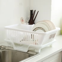 Hot Deal! Miyuadkai Dish Drain Clearance,Bowl Rack Plastic Single Layer Drain Drip Bowl Dish Rack Bowl and Chopsticks Storage Rack Kitchen Bowl Rack Drain Rack on Sale White