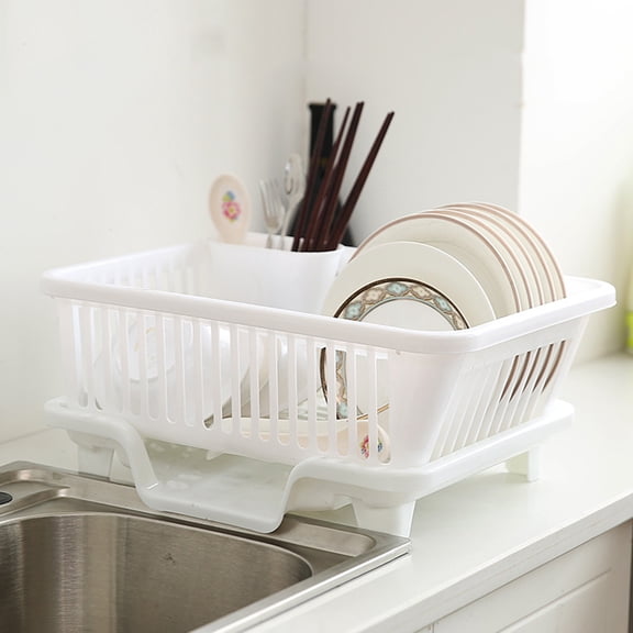 Hot Deal! Miyuadkai Dish Drain Clearance,Bowl Rack Plastic Single Layer Drain Drip Bowl Dish Rack Bowl and Chopsticks Storage Rack Kitchen Bowl Rack Drain Rack on Sale White
